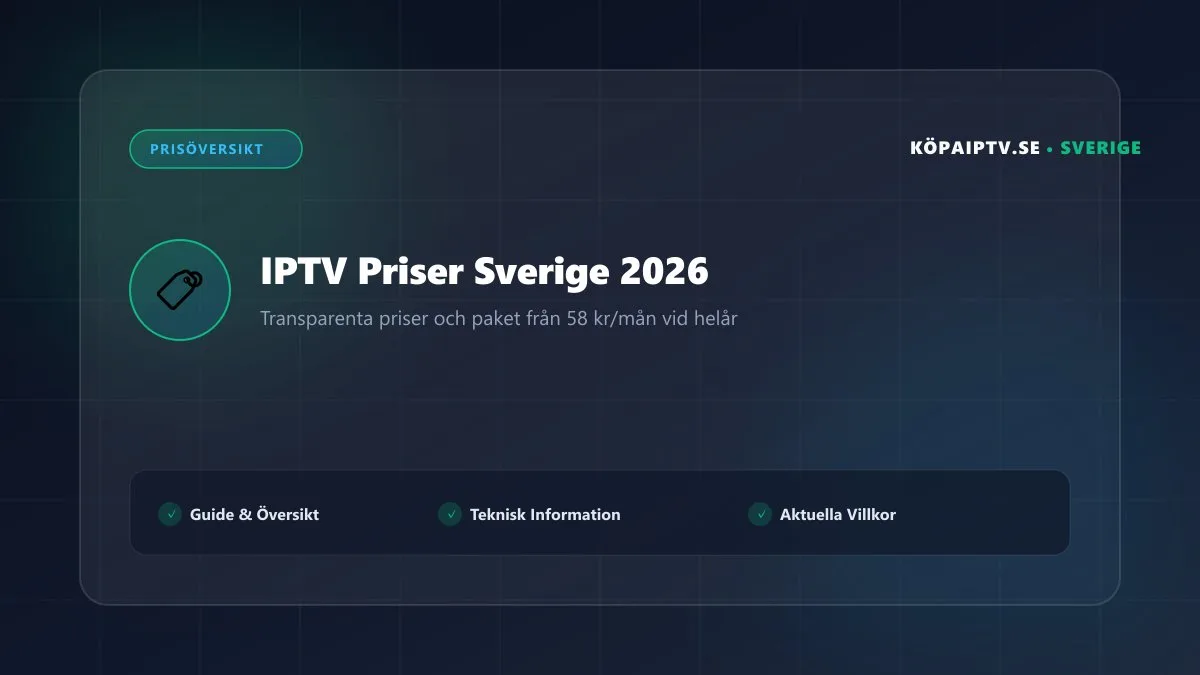 Jämförelse av IPTV priser i Sverige från 58 kr per månad vid helår